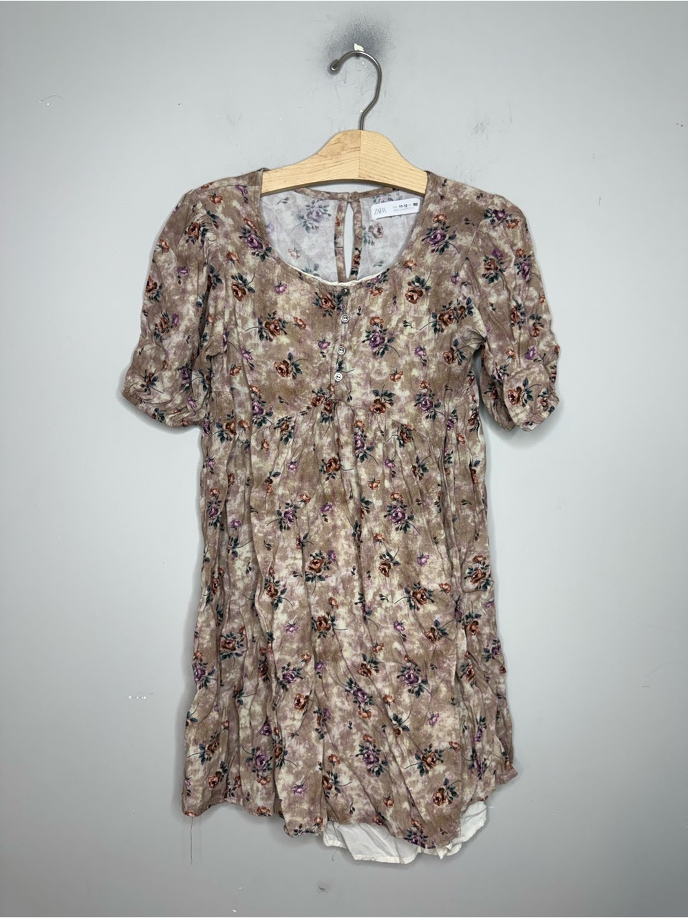 $21 ADD ON Zara Girls Mini Dress Floral Print Tiered Dress 11-12 12 Abercrombie